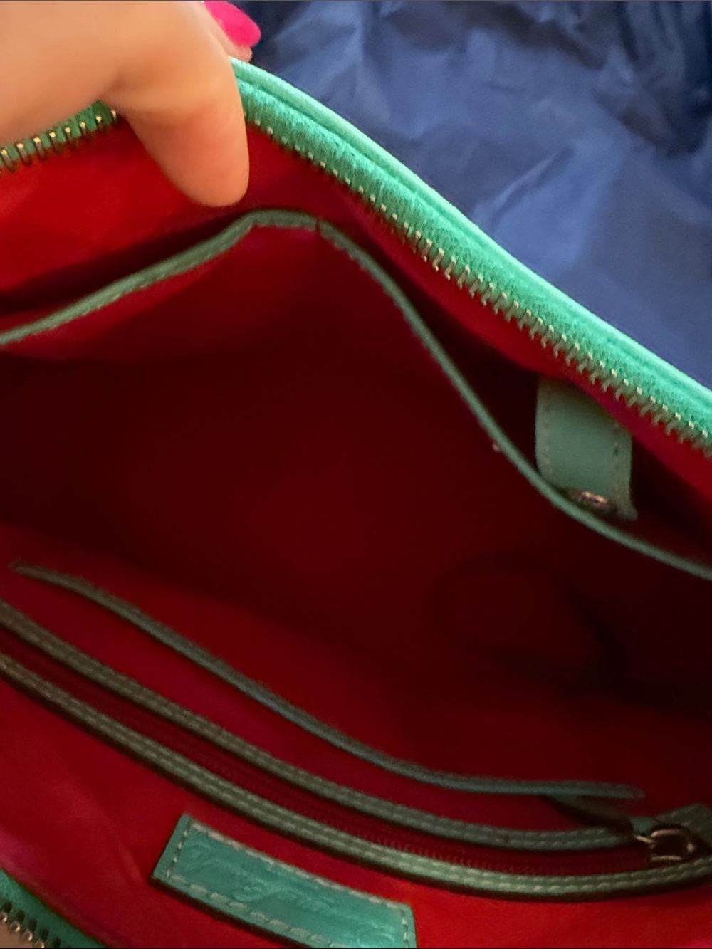 Dooney & Bourke Mint Green Leather Shoulder Bag - Picture 4 of 4